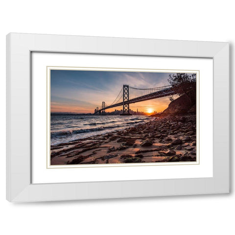 Sunset from the Island 2 White Modern Wood Framed Art Print with Double Matting by Getty, Bruce