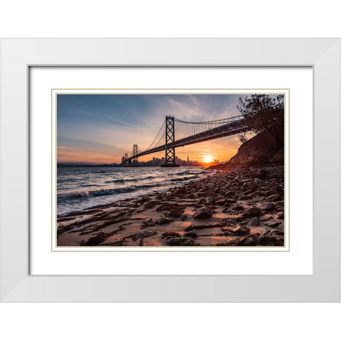 Sunset from the Island 2 White Modern Wood Framed Art Print with Double Matting by Getty, Bruce