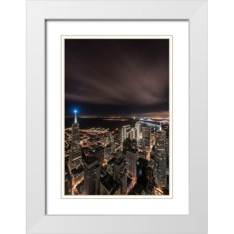 The Blue Beacon White Modern Wood Framed Art Print with Double Matting by Getty, Bruce