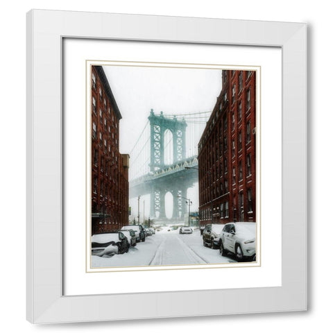 The New York Blizzard White Modern Wood Framed Art Print with Double Matting by Getty, Bruce