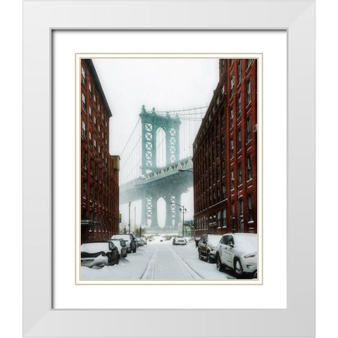 The New York Blizzard White Modern Wood Framed Art Print with Double Matting by Getty, Bruce