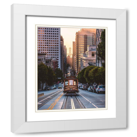 The Trolly White Modern Wood Framed Art Print with Double Matting by Getty, Bruce