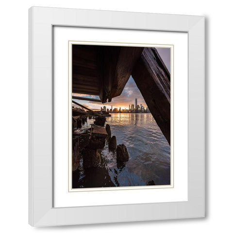 Under the Pier White Modern Wood Framed Art Print with Double Matting by Getty, Bruce