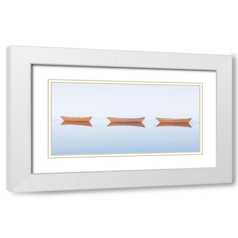 Three Dories II White Modern Wood Framed Art Print with Double Matting by Gendreau, Katherine