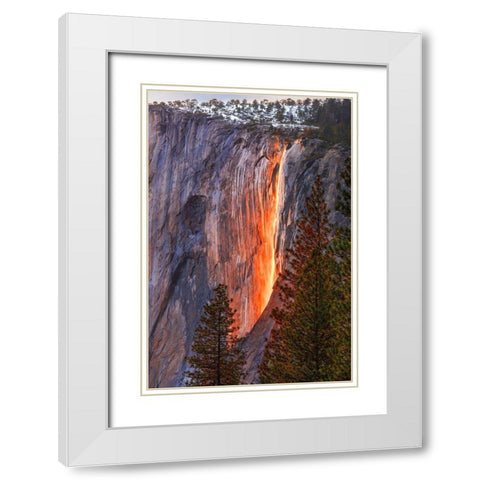 Horsetail Fall White Modern Wood Framed Art Print with Double Matting by Gavrilis, John