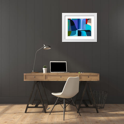 Merging Waters White Modern Wood Framed Art Print with Double Matting by Griese, Marion