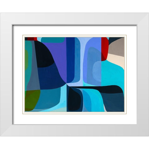 Merging Waters White Modern Wood Framed Art Print with Double Matting by Griese, Marion