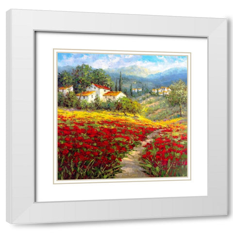 Fleur du Pays I White Modern Wood Framed Art Print with Double Matting by Hulsey