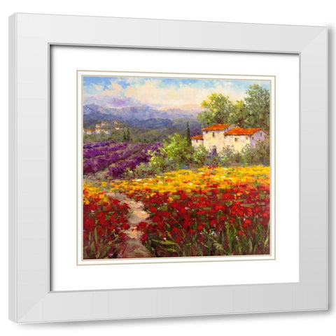 Fleur du Pays II White Modern Wood Framed Art Print with Double Matting by Hulsey