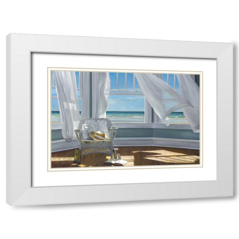Gentle Reader White Modern Wood Framed Art Print with Double Matting by Hollingsworth, Karen