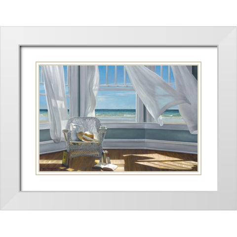 Gentle Reader White Modern Wood Framed Art Print with Double Matting by Hollingsworth, Karen