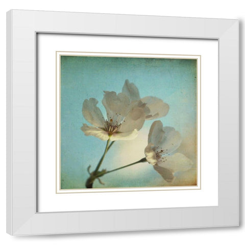 Spring Sings White Modern Wood Framed Art Print with Double Matting by Hanna, Dawn D.