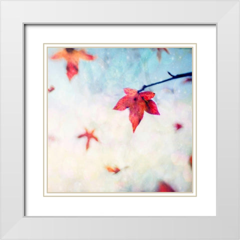 All Fall Down White Modern Wood Framed Art Print with Double Matting by Hanna, Dawn D.