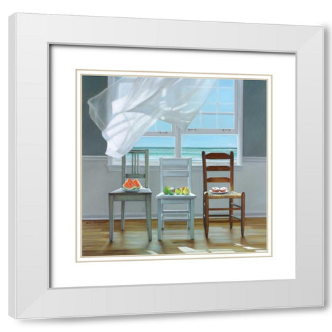Beach Therapy White Modern Wood Framed Art Print with Double Matting by Hollingsworth, Karen