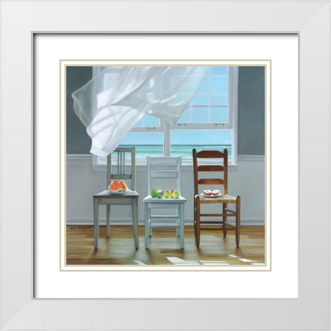 Beach Therapy White Modern Wood Framed Art Print with Double Matting by Hollingsworth, Karen