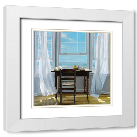 Contemplation White Modern Wood Framed Art Print with Double Matting by Hollingsworth, Karen