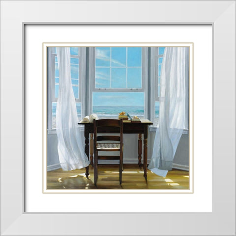 Contemplation White Modern Wood Framed Art Print with Double Matting by Hollingsworth, Karen