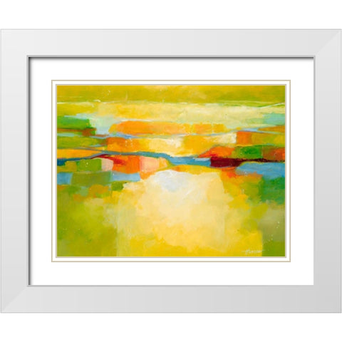 Greener Pastures White Modern Wood Framed Art Print with Double Matting by Hines