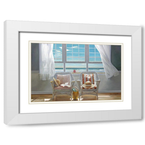 Companions White Modern Wood Framed Art Print with Double Matting by Hollingsworth, Karen