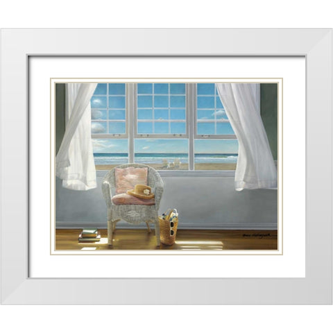 A Moments Peace White Modern Wood Framed Art Print with Double Matting by Hollingsworth, Karen