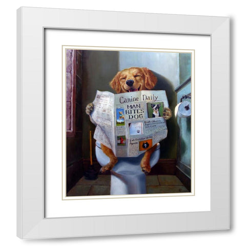 Dog Gone Funny White Modern Wood Framed Art Print with Double Matting by Heffernan, Lucia