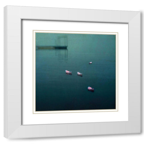 Floating Hope White Modern Wood Framed Art Print with Double Matting by Hanna, Dawn D.