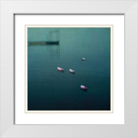 Floating Hope White Modern Wood Framed Art Print with Double Matting by Hanna, Dawn D.