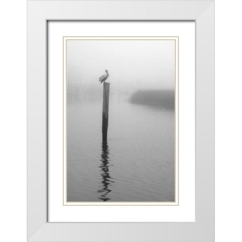 On Pelican Marsh White Modern Wood Framed Art Print with Double Matting by Hiers, Winthrope