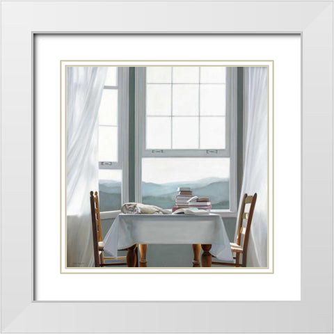 Accidental Scholar White Modern Wood Framed Art Print with Double Matting by Hollingsworth, Karen