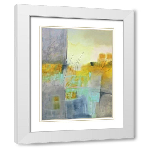 Echo I White Modern Wood Framed Art Print with Double Matting by Hassler, Pam