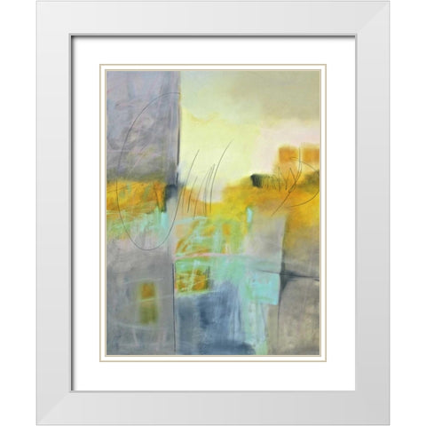 Echo I White Modern Wood Framed Art Print with Double Matting by Hassler, Pam