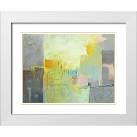 Echo II White Modern Wood Framed Art Print with Double Matting by Hassler, Pam