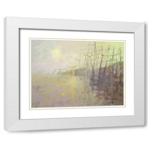 SunÃ¢â‚¬â„¢s Warmth White Modern Wood Framed Art Print with Double Matting by Hassler, Pam