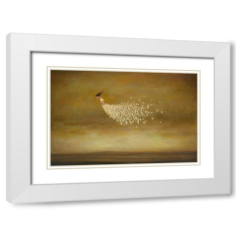 Freeform White Modern Wood Framed Art Print with Double Matting by Huynh, Duy