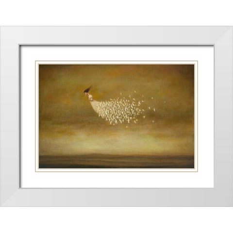 Freeform White Modern Wood Framed Art Print with Double Matting by Huynh, Duy