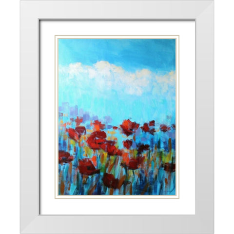 Garden of Delights White Modern Wood Framed Art Print with Double Matting by Hardy, Claire