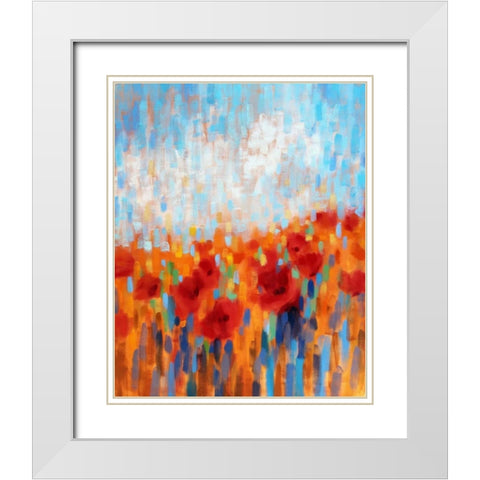 Poppy Walk White Modern Wood Framed Art Print with Double Matting by Hardy, Claire