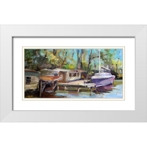 Afternoon Rest White Modern Wood Framed Art Print with Double Matting by Hallock, Carol