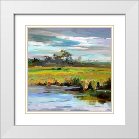 Early Evening White Modern Wood Framed Art Print with Double Matting by Hallock, Carol