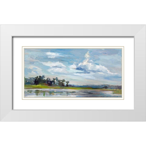 Tree Reflections White Modern Wood Framed Art Print with Double Matting by Hallock, Carol