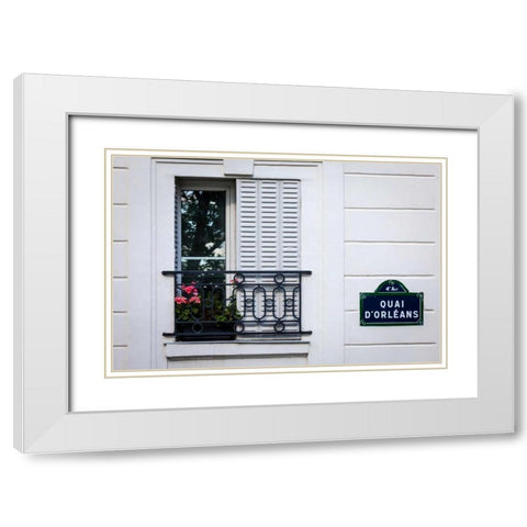 Quai dÃ¢â‚¬â„¢Orleans White Modern Wood Framed Art Print with Double Matting by Herrera, H.J.