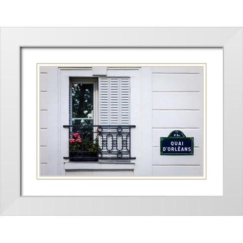 Quai dÃ¢â‚¬â„¢Orleans White Modern Wood Framed Art Print with Double Matting by Herrera, H.J.