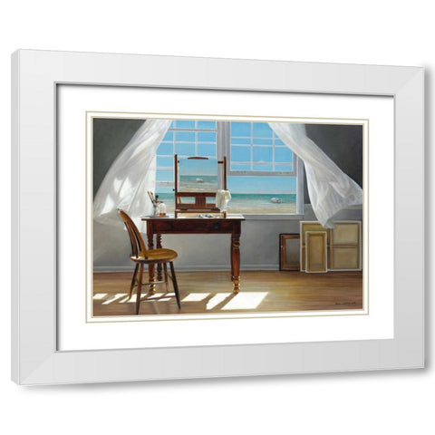 In Progress White Modern Wood Framed Art Print with Double Matting by Hollingsworth, Karen