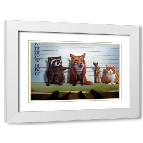 Usual Suspects White Modern Wood Framed Art Print with Double Matting by Heffernan, Lucia