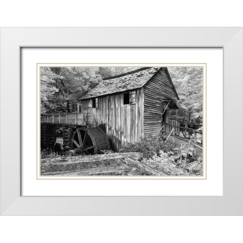 Cable Mill Cades Cove White Modern Wood Framed Art Print with Double Matting by Hiers, Winthrope