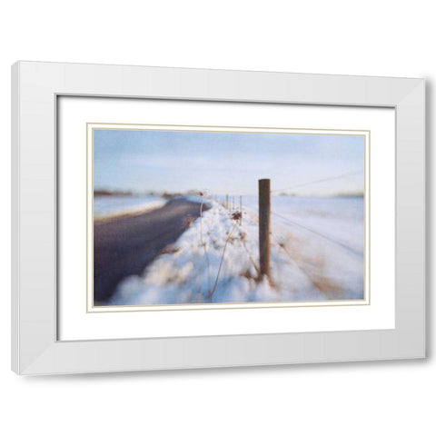 Walking on the Edge of Winter White Modern Wood Framed Art Print with Double Matting by Hanna, Dawn D.