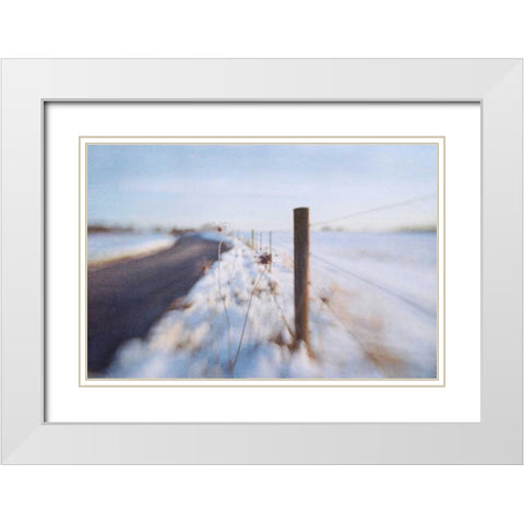 Walking on the Edge of Winter White Modern Wood Framed Art Print with Double Matting by Hanna, Dawn D.