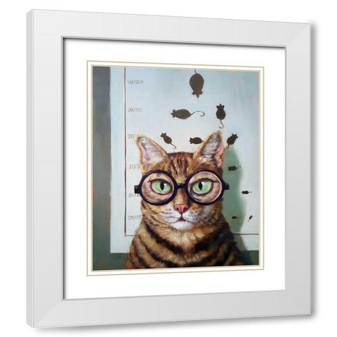 Feline Cat Exam White Modern Wood Framed Art Print with Double Matting by Heffernan, Lucia