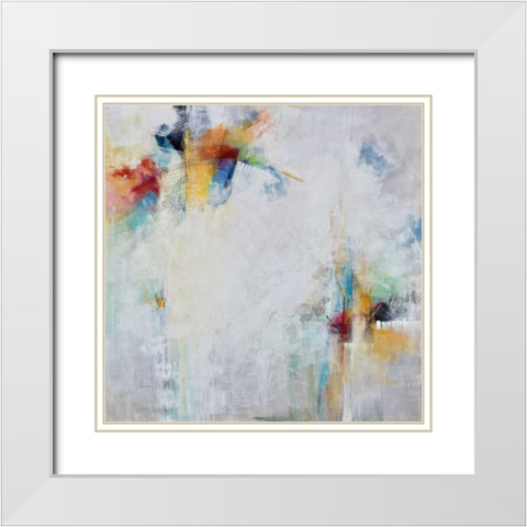 Joyful White Modern Wood Framed Art Print with Double Matting by Hale, Karen