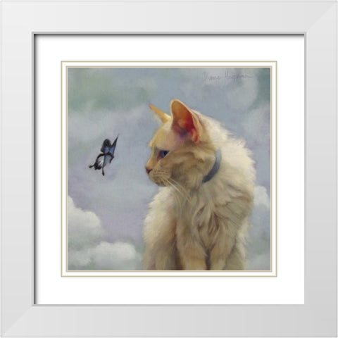 The Greeter White Modern Wood Framed Art Print with Double Matting by Hoeptner, Diane